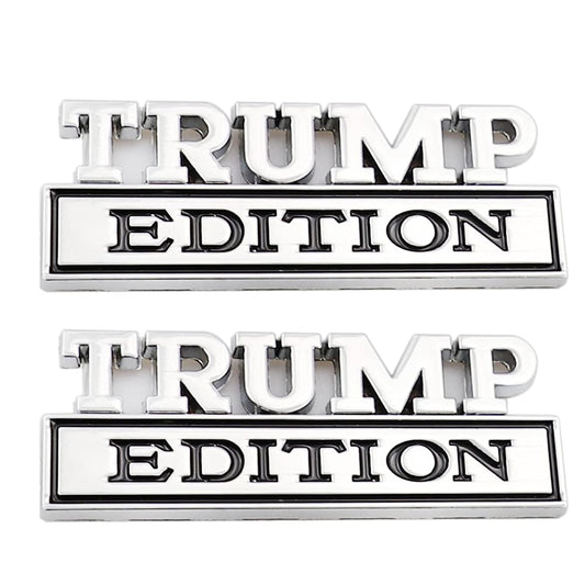 2 Pack Trump Edition Emblem Chrome Black