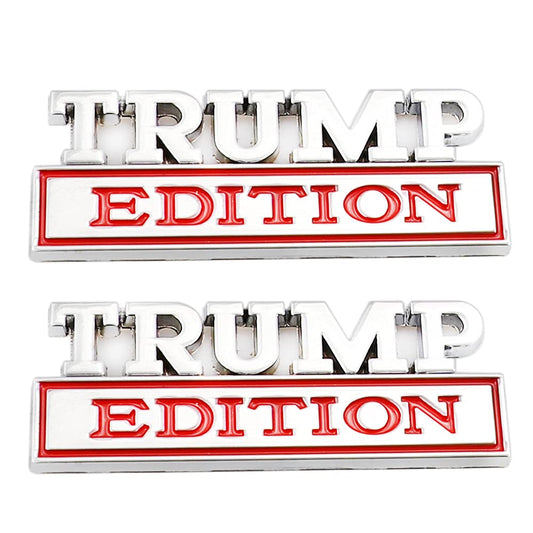 2 Pack Trump Edition Emblem Chrome Red